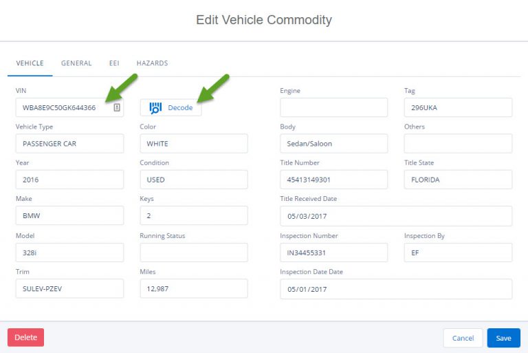 linbis-logistics-software-vin-decoder - Linbis Logistics Software