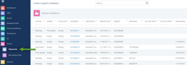 Linbis Logistics Software Oceanshipment List Linbis Logistics Software 8608